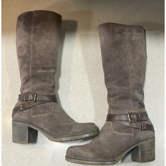 Bjorndal PIPER -Autumn Brown Suede Leather Calf High Riding Boots Women’s Sz 8.5 - Picture 5 of 11